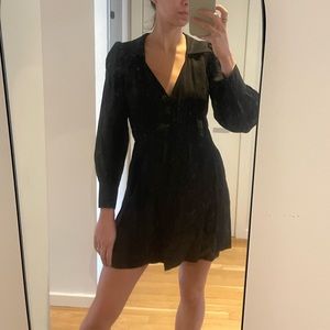 & other stories black satin wrap dress